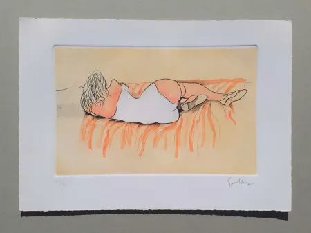 Ets En Aquatint Guttuso - Modella distesa