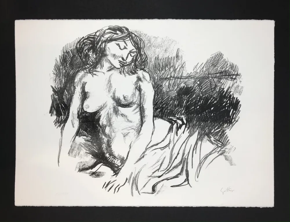 Lithografie Guttuso - Nudo seduto
