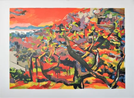 Lithografie Guttuso - Paesaggio di Torre del Greco