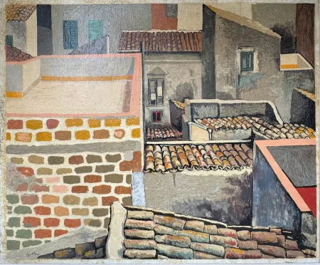 Zeefdruk Guttuso - Tetti di Bagheria