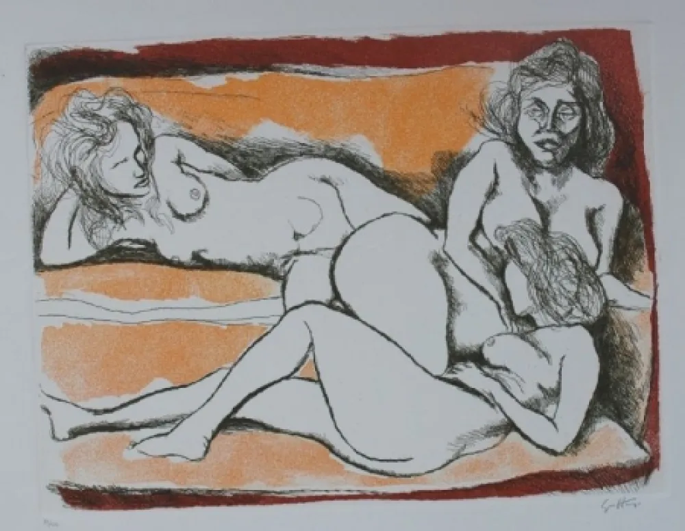 Ets En Aquatint Guttuso - Tre nudi