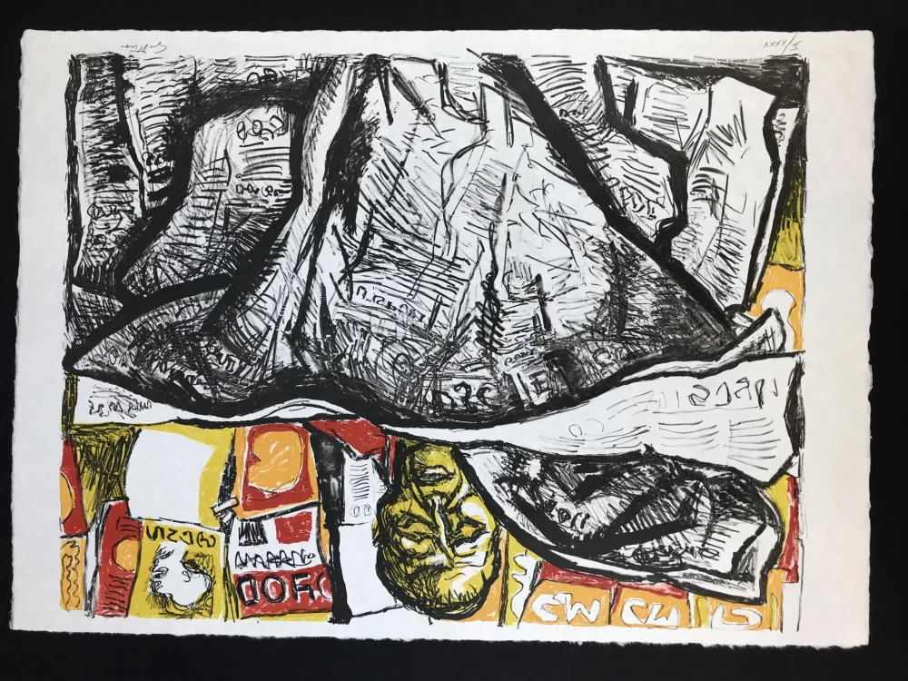 Lithografie Guttuso - Uomo con Giornale