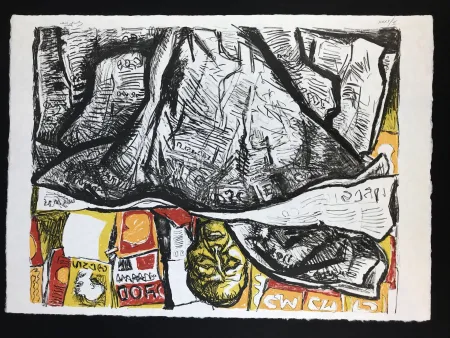 Lithografie Guttuso - Uomo con Giornale