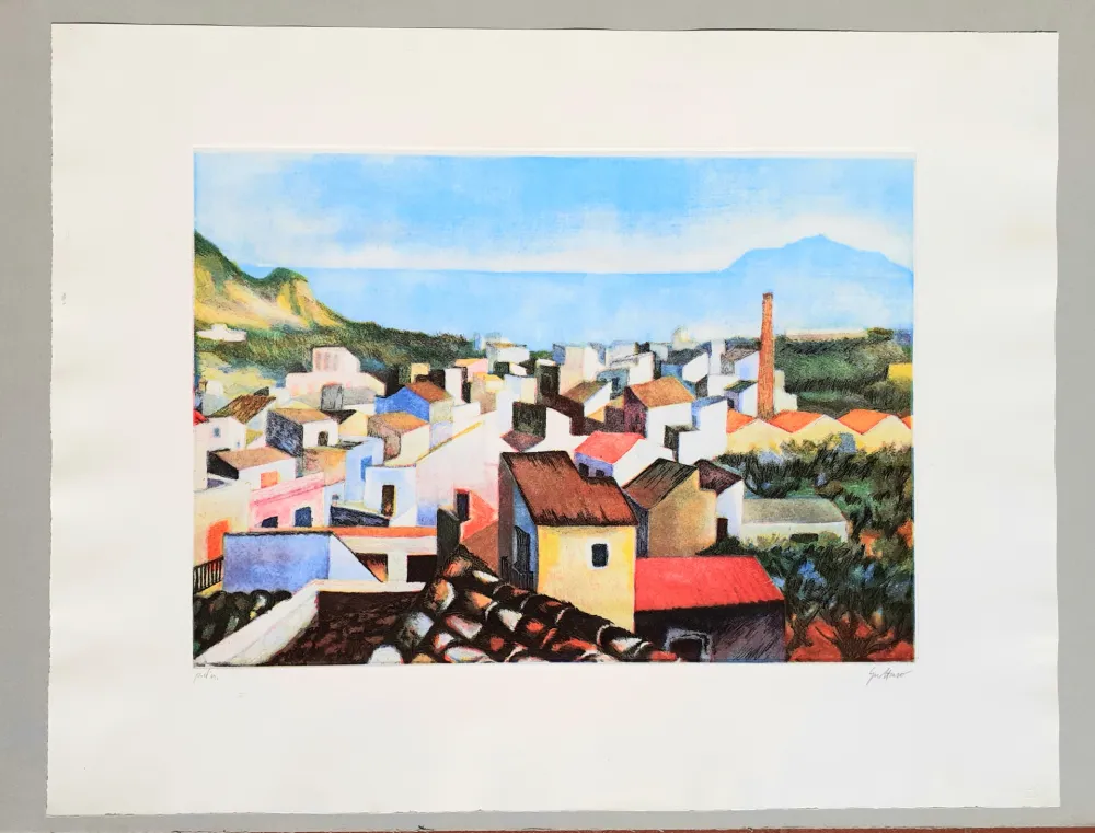 Ets En Aquatint Guttuso - Veduta di Bagheria