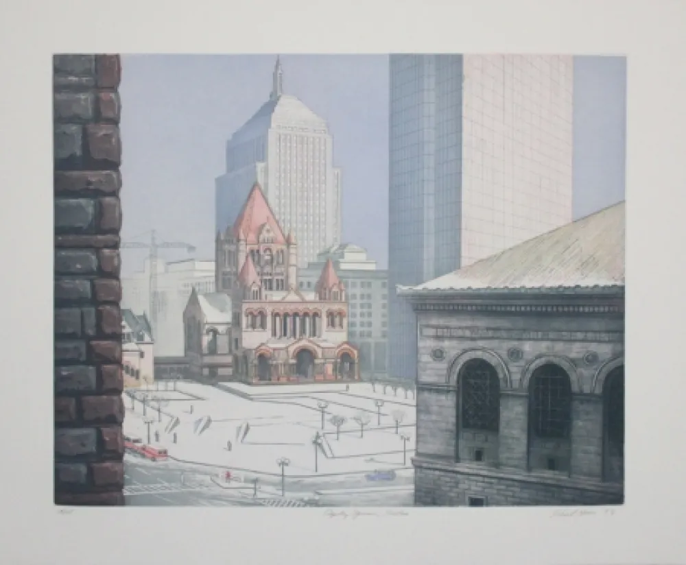Ets En Aquatint Haas - Copley Square, Boston