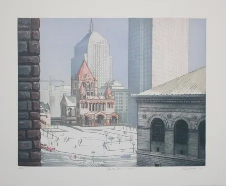 Ets En Aquatint Haas - Copley Square, Boston