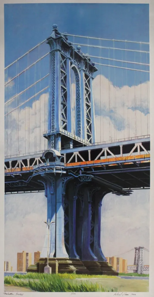 Lithografie Haas - Manhattan Bridge