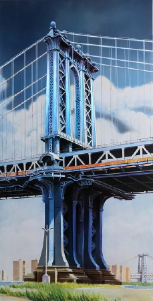 Lithografie Haas - Manhattan Bridge