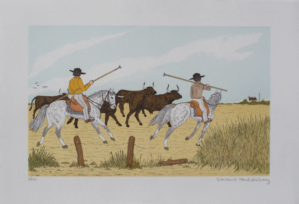 Lithografie Haddelsey - Guardian camarguais