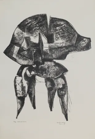 Lithografie Hadzi - Helmet Series