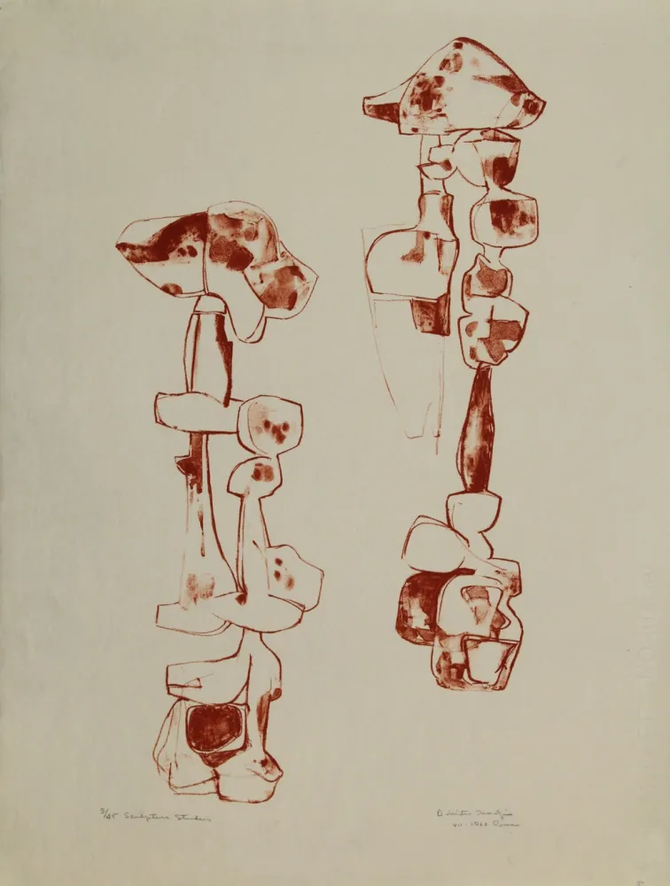 Lithografie Hadzi - Sculpture Studies