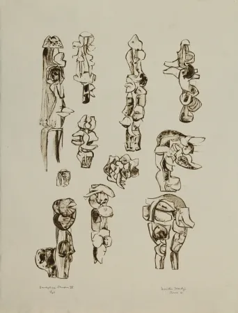 Lithografie Hadzi - Sculpture Studies IV