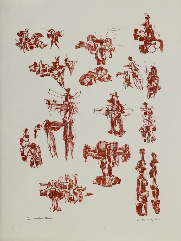 Lithografie Hadzi - Sculpture Studies V
