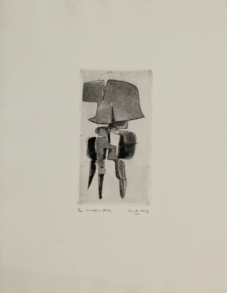 Ets En Aquatint Hadzi - Sculpture Study