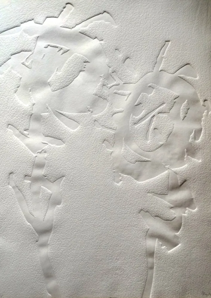 Reliëf Hajdu - Etienne HAJDU - Flowers 2 - Hand-signed Relief, 1970 - Gaufrage original signée