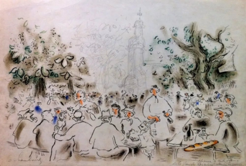 Lithografie Hambourg - Lumière de Honfleur