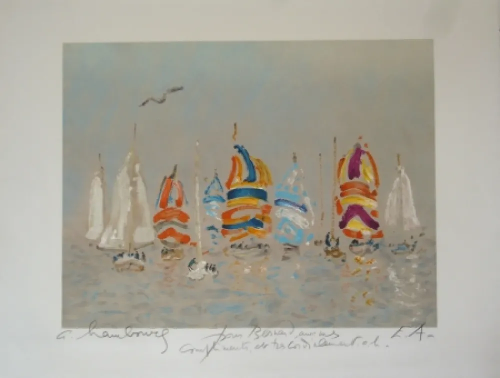 Lithografie Hambourg - Plage Trouville