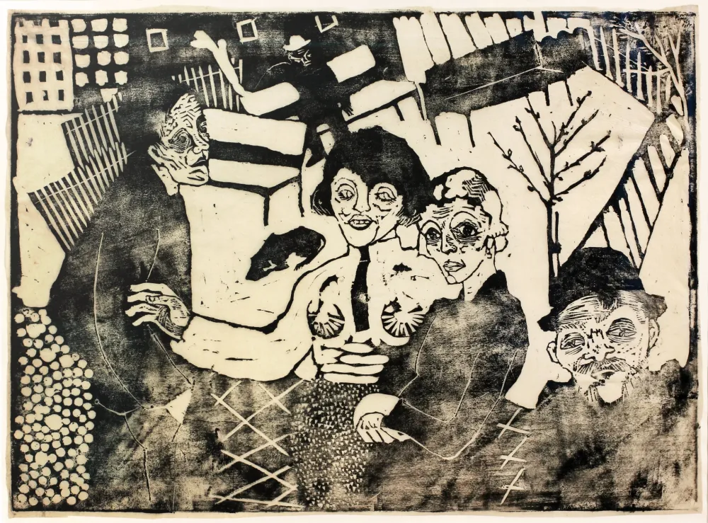 Houtsnede Hamerschlag - Im Hof (At the courtyard)