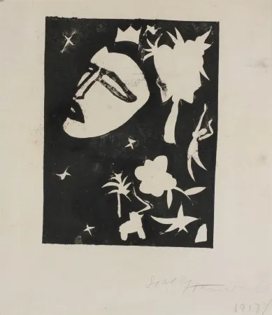 Houtsnede Hamerschlag - Maske (Mask)