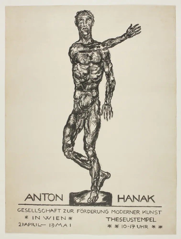 Lithografie Hanak - Anton Hanak (Der brennende Mensch - The burning man)