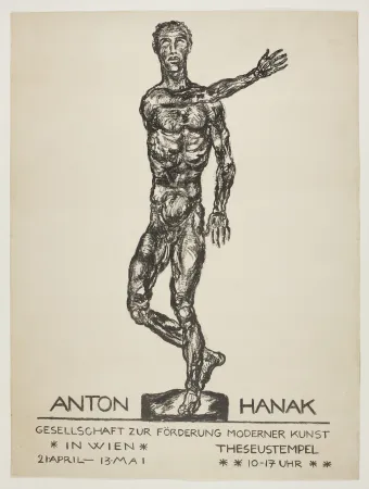 Lithografie Hanak - Anton Hanak (Der brennende Mensch - The burning man)
