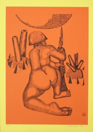 Lithografie Hanko - Krieger (Warrior)