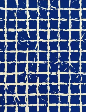 Zeefdruk Hantai - Serigraphie bleue 