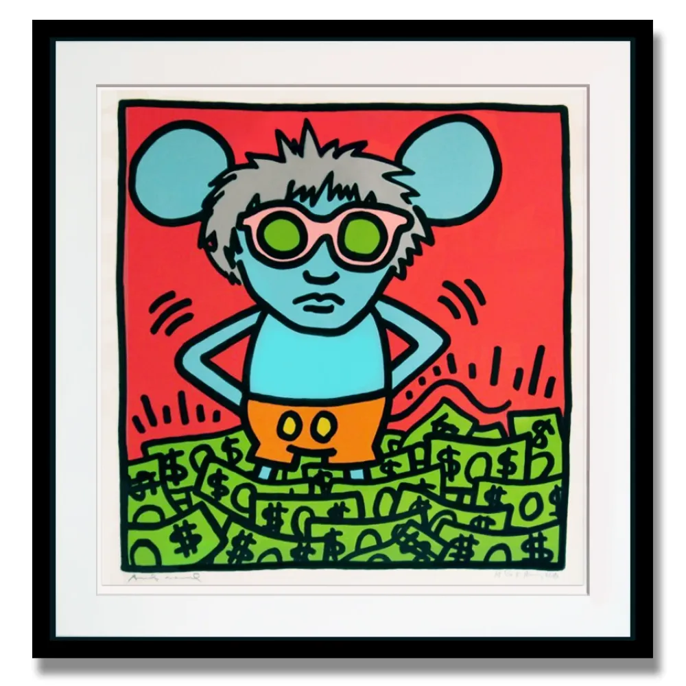 Zeefdruk Haring - Andy Mouse (A - Red)