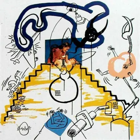 Zeefdruk Haring - Apocalypse