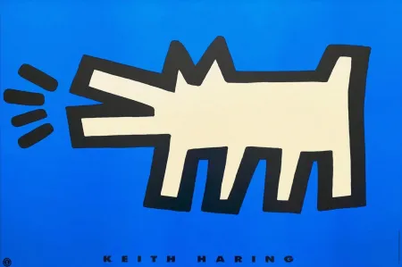 Zeefdruk Haring - Barking Dog