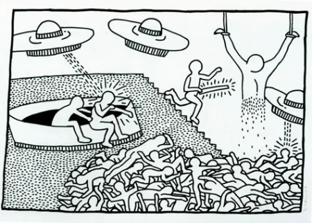 Lithografie Haring - Blueprint Drawing #2