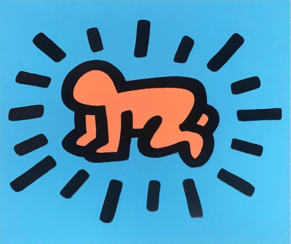 Zeefdruk Haring - Icons (A) - Radiant Baby