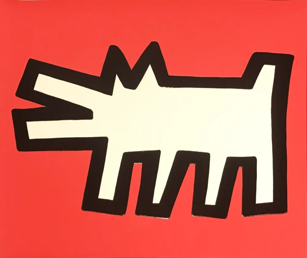 Zeefdruk Haring - Icons (B) - Barking Dog
