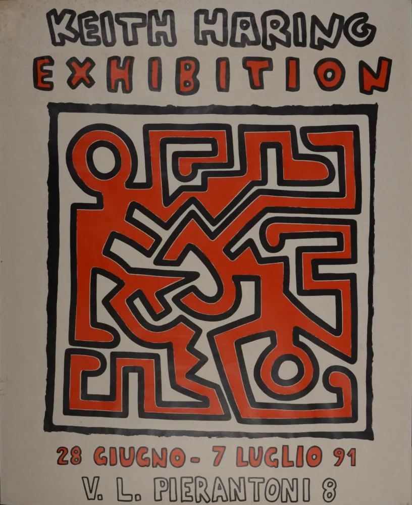 Zeefdruk Haring - Keith Haring Exhibition, 28 Giugno - 7 Luglio 91, 1991