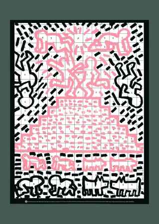 Lithografie Haring - Keith Haring: 'Pyramid' 1993 Offset-lithograph