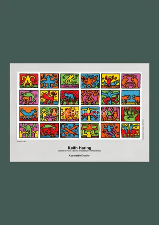 Lithografie Haring - Keith Haring: 'Retrospect' 1990 Offset-lithograph