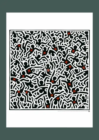 Lithografie Haring - Keith Haring: 'Untitled (April 1985)' 1999 Offset-lithograph