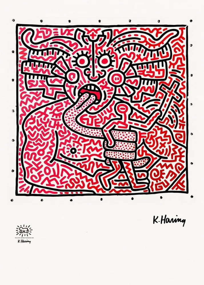Zeefdruk Haring - Men & Medusa