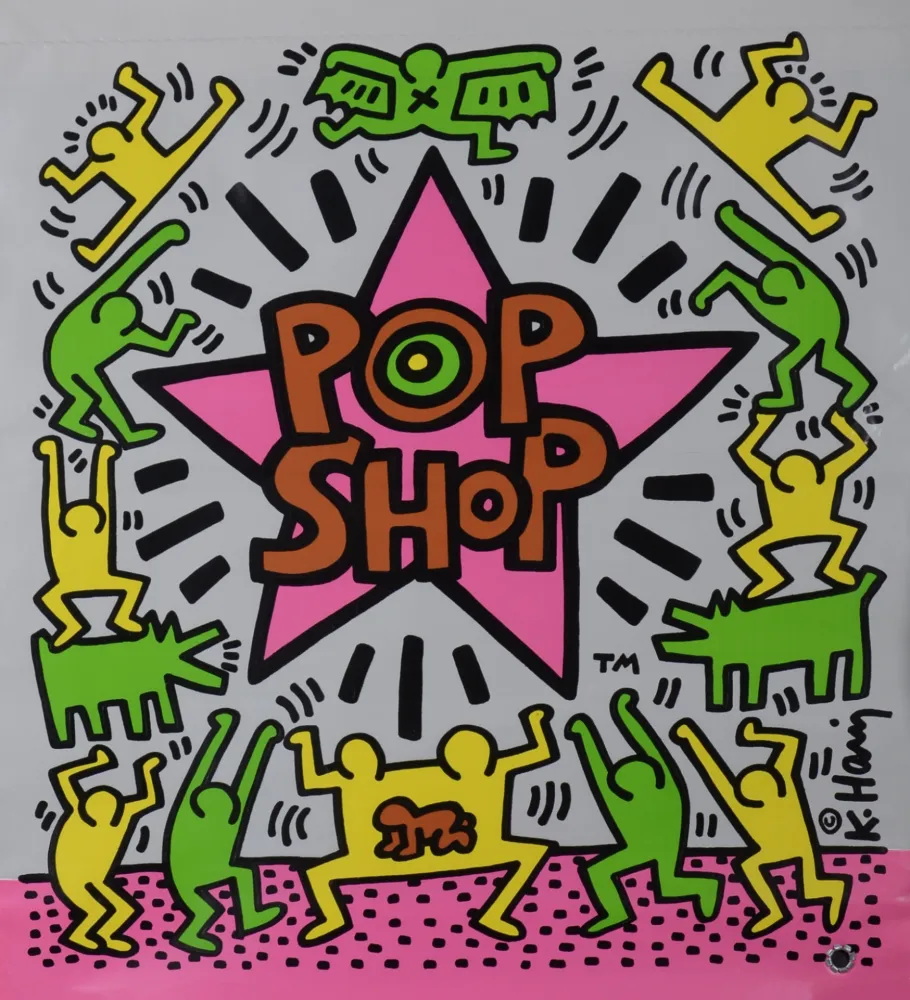 Zeefdruk Haring - Pop shop Bag, 1986