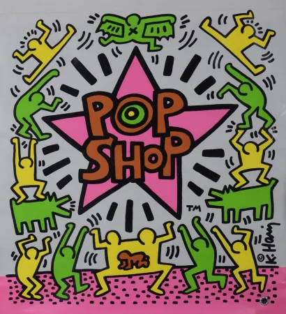 Zeefdruk Haring - Pop shop Bag, 1986
