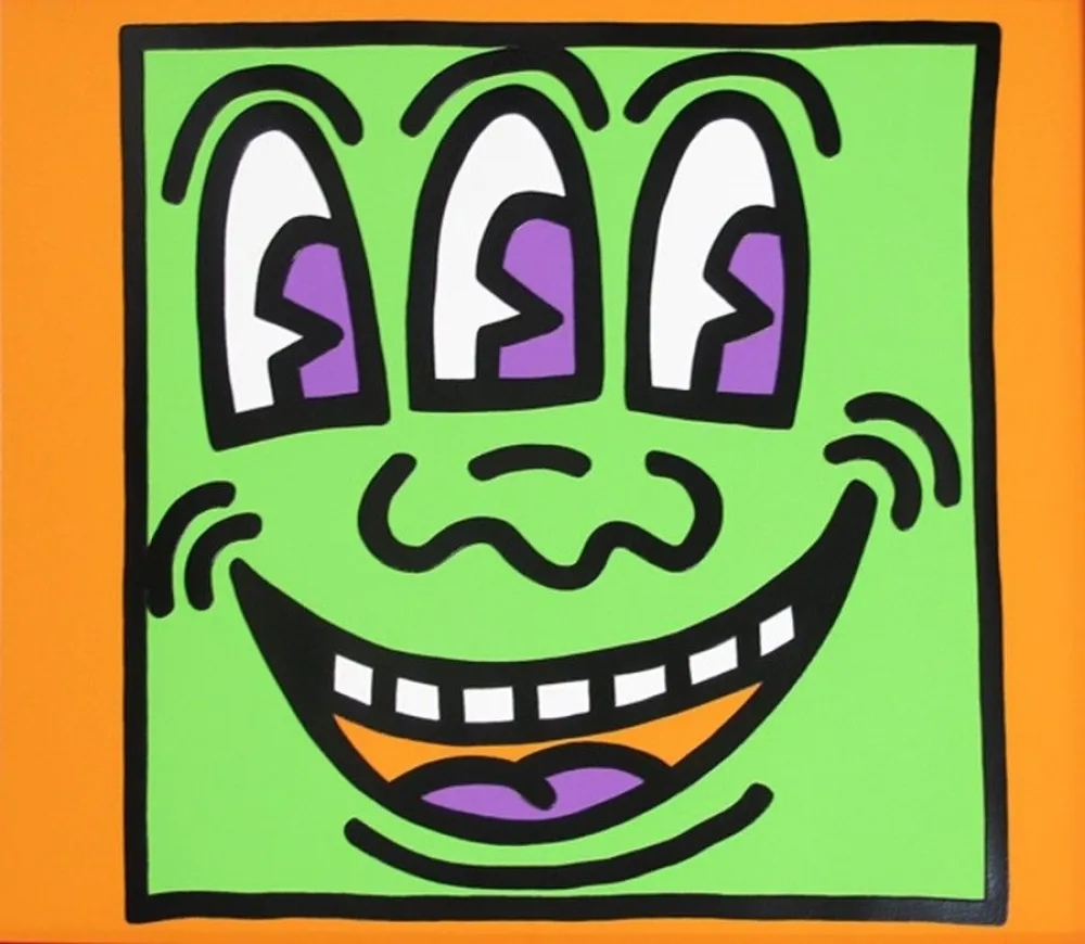 Zeefdruk Haring - Smiling Face
