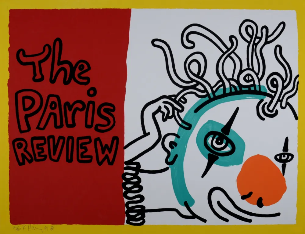 Zeefdruk Haring - The Paris Review, 1989 - Hand-signed
