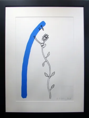 Lithografie Haring - The Story of Red &Blue #12