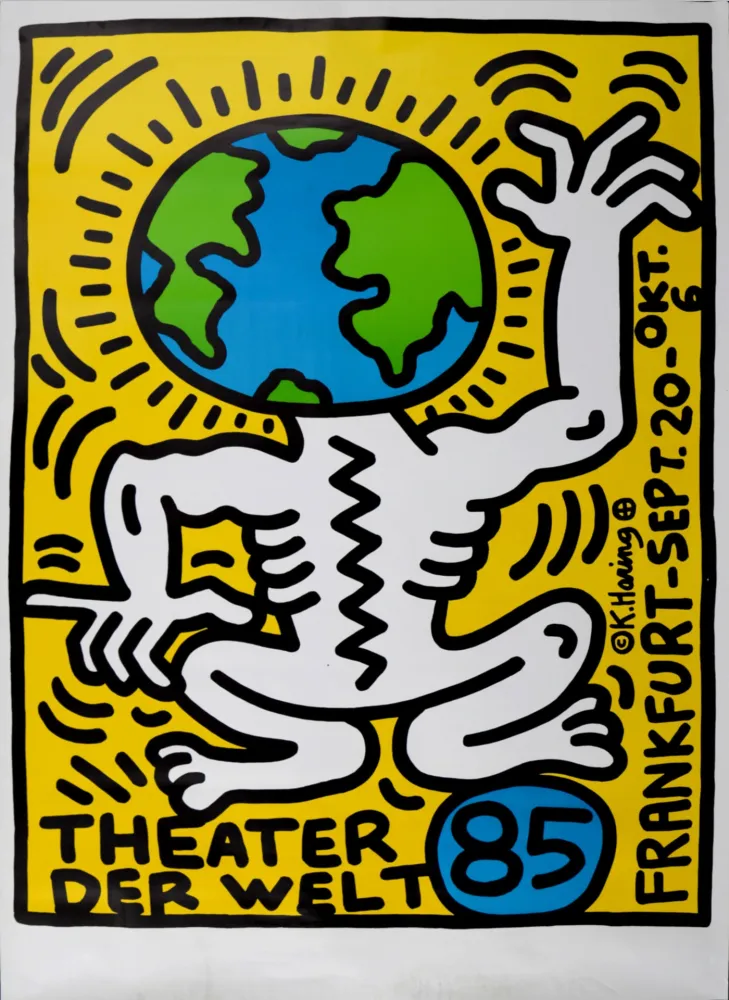 Zeefdruk Haring - Theater der Welt, 1985