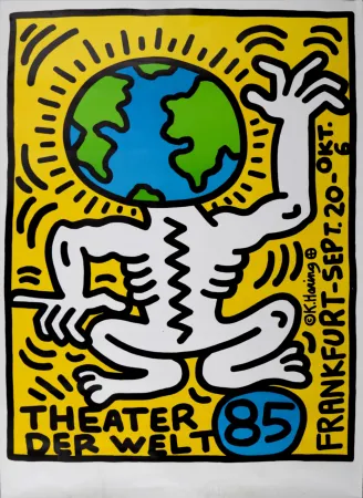 Zeefdruk Haring - Theater der Welt, 1985