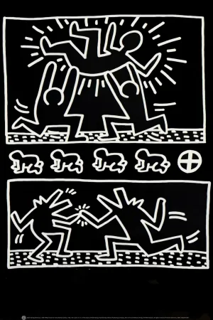 Zeefdruk Haring - Tony Shafrazi Poster