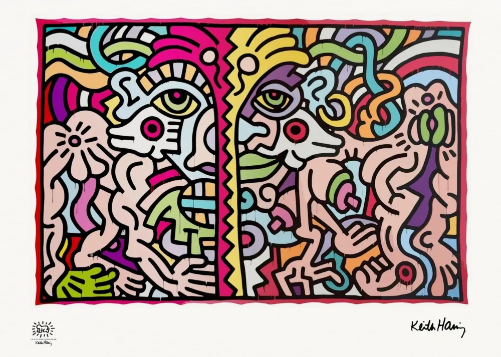 Zeefdruk Haring - Untitled (1990)