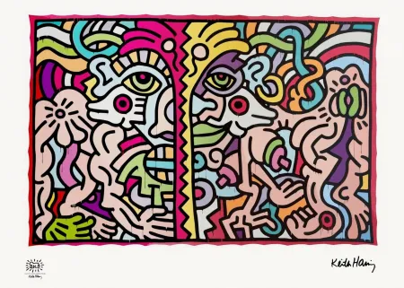Zeefdruk Haring - Untitled (1990)