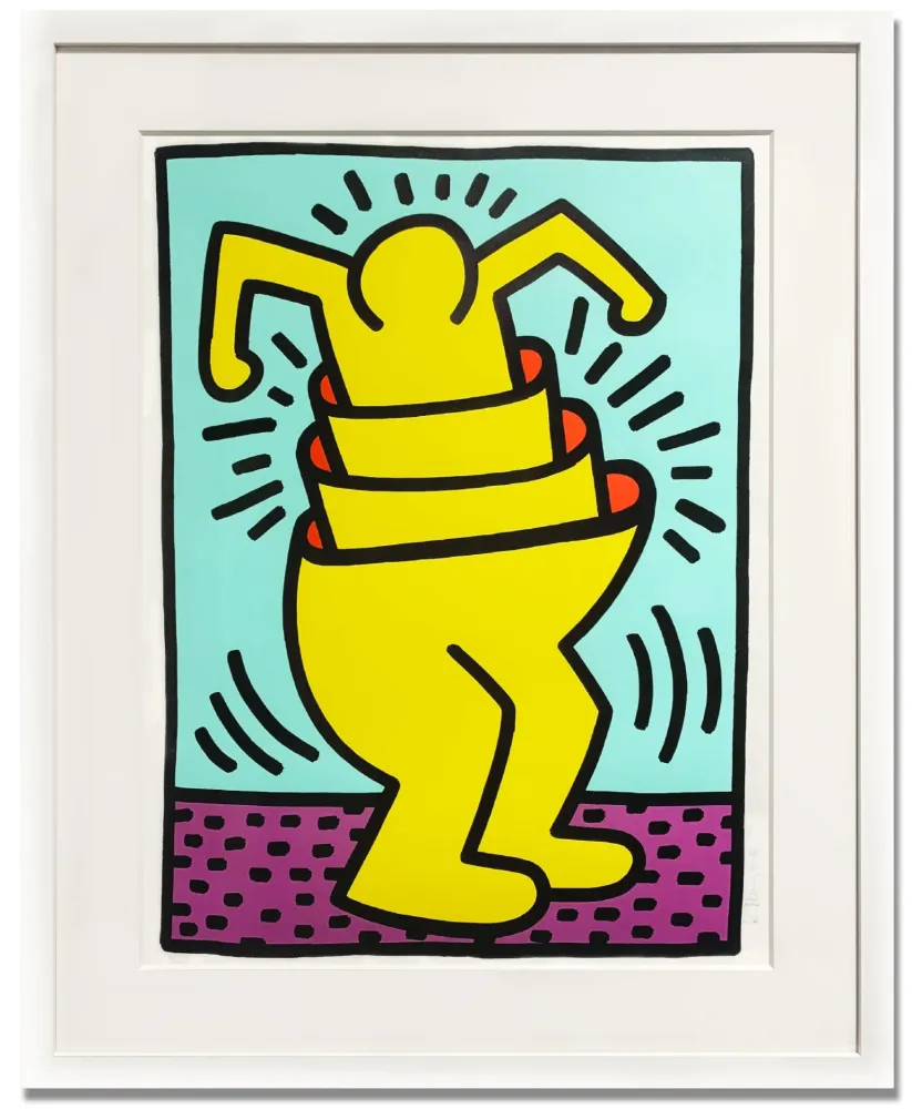 Zeefdruk Haring - Untitled (Cup Man)