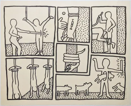 Zeefdruk Haring - UNTITLED (FROM BLUEPRINT DRAWINGS)